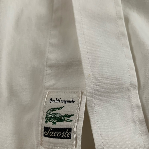 Lacoste men’s white button down men’s small size 38, front pocket shirt - Picture 4 of 4